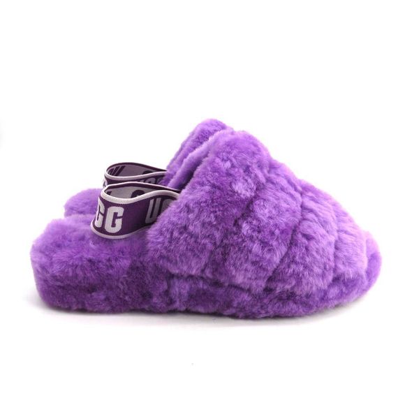 UGG Shoes - UGG Women's Fluff Yeah Slide Sheepskin Slippers In Purple Sky Sz 6